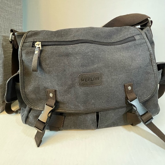Other - Grey Canvas Messenger Bag
